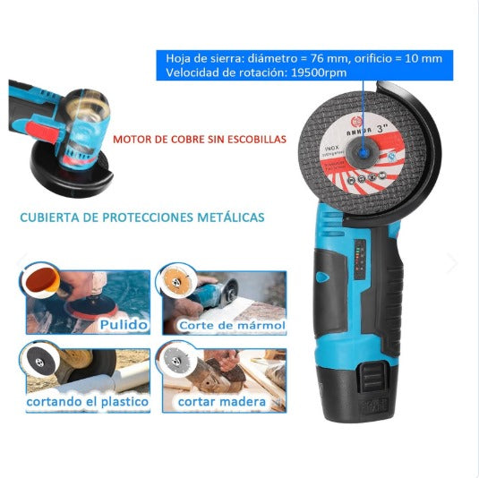 Amoladora Angular Esmeril Cortador 2 bat